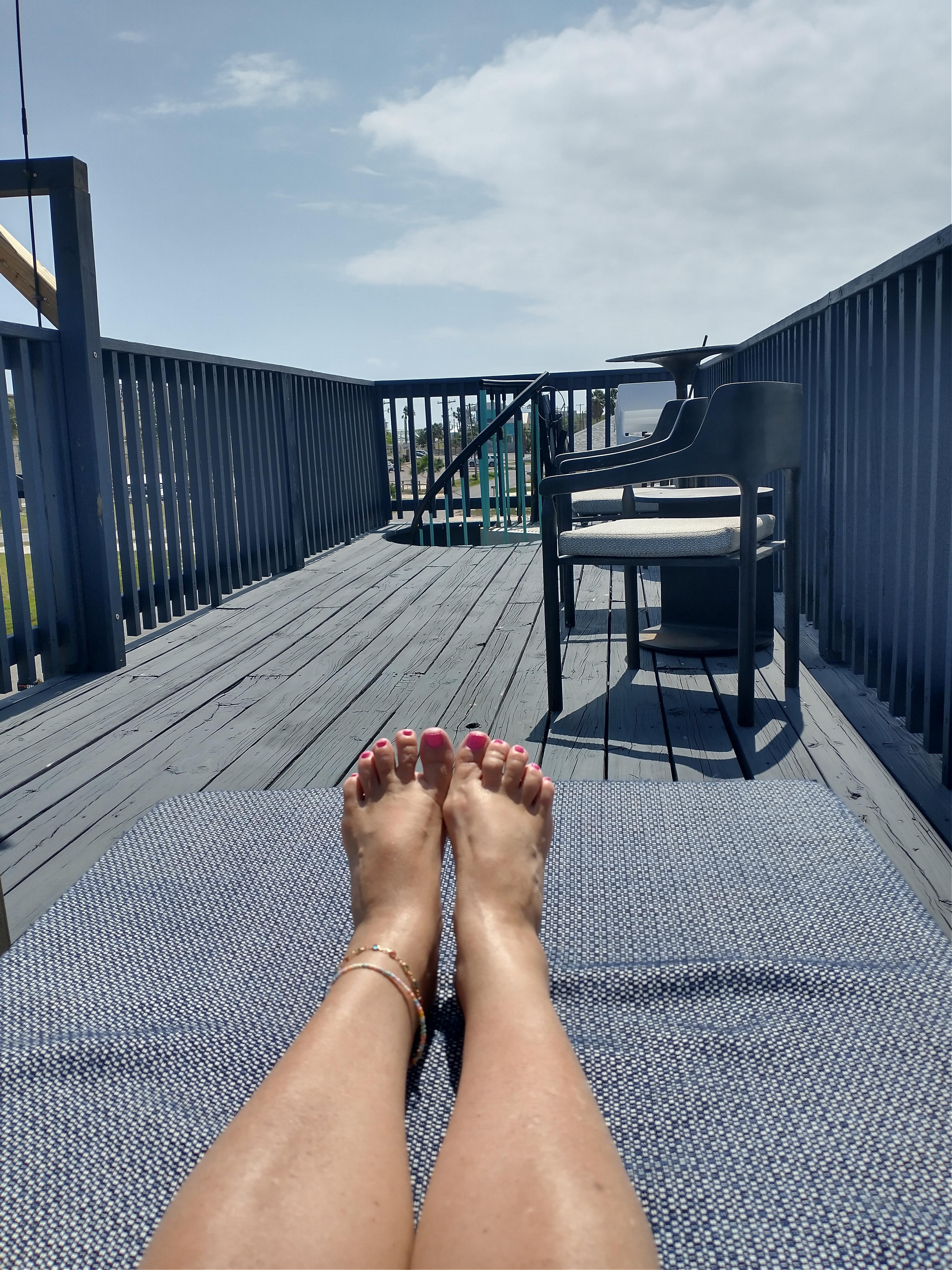Sunning on the sundeck
