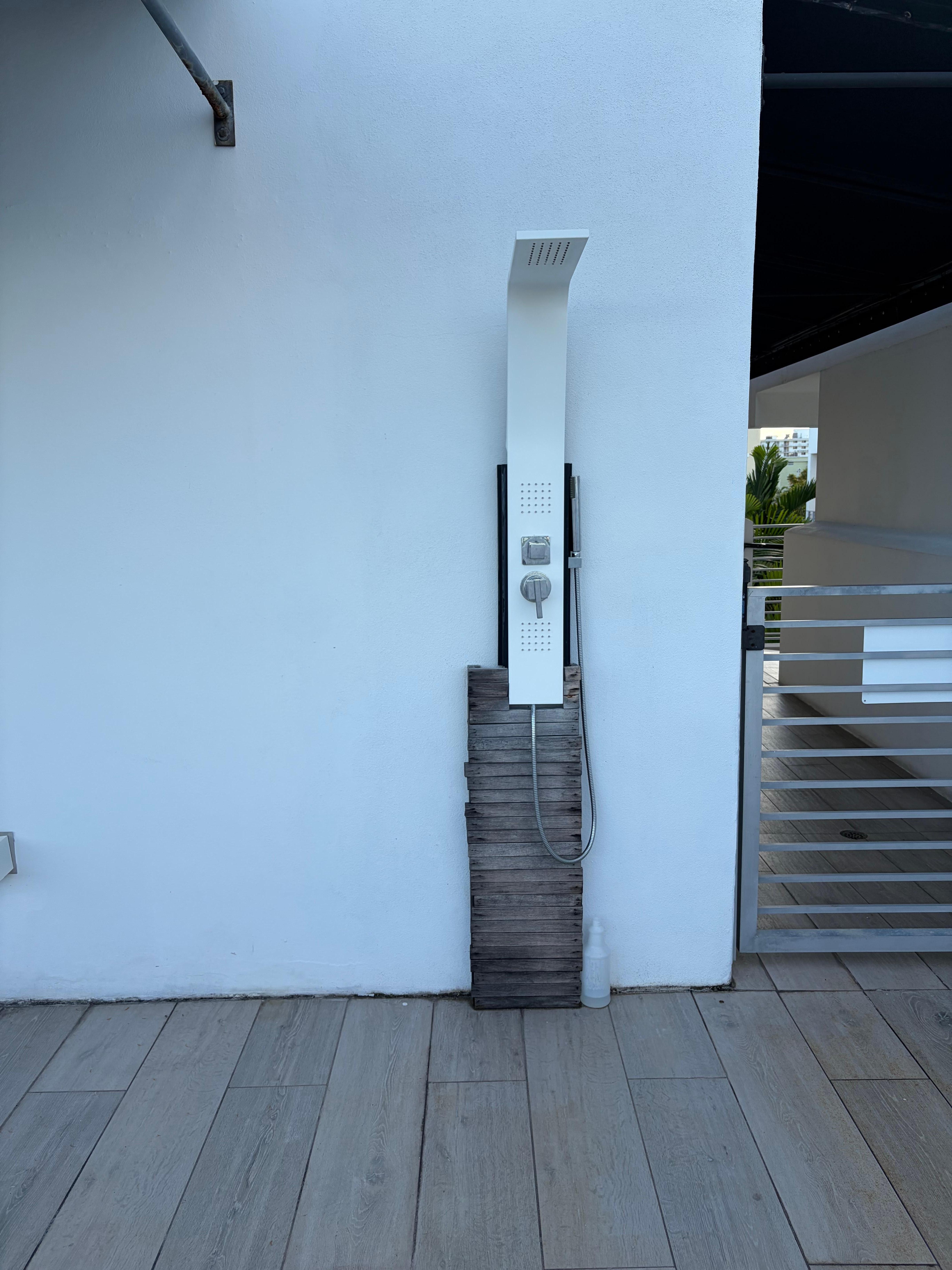 We had a shower on our balcony 