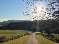 Sunset down driveway