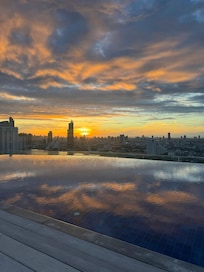 Morning view rooftop poolside
