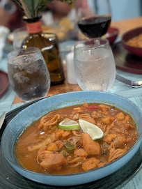 Food from the Mexican restaurant, that was seafood
