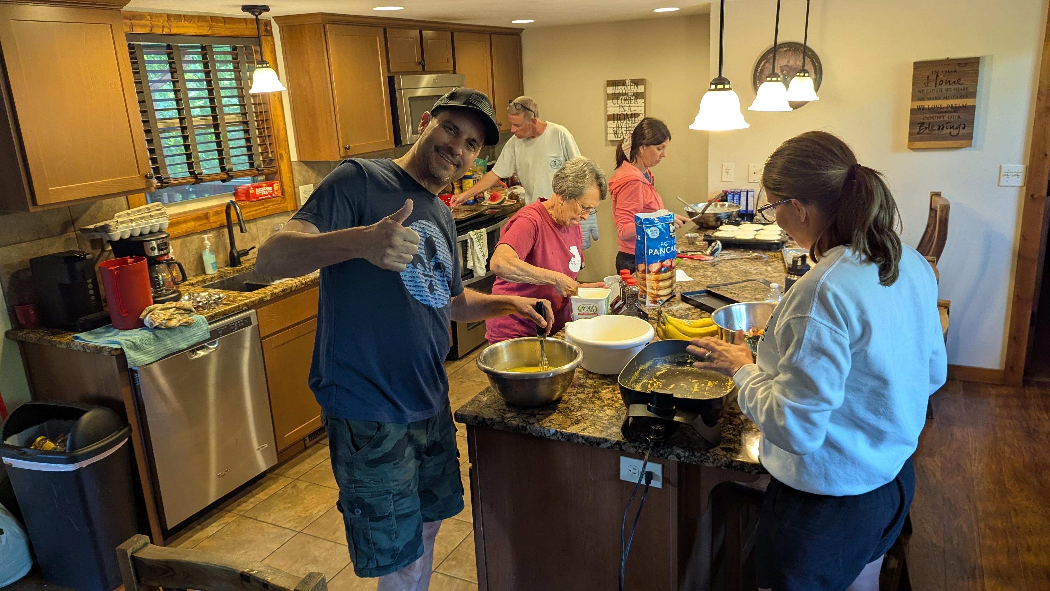 Family meal time... We loved staying all together (26 of us) in the same house.