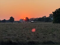 Sunset seen from the front door.