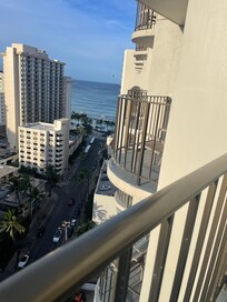 View from balcony of ocean