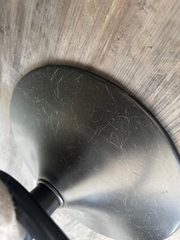 Dog hairs all over the stool bases in the kitchen