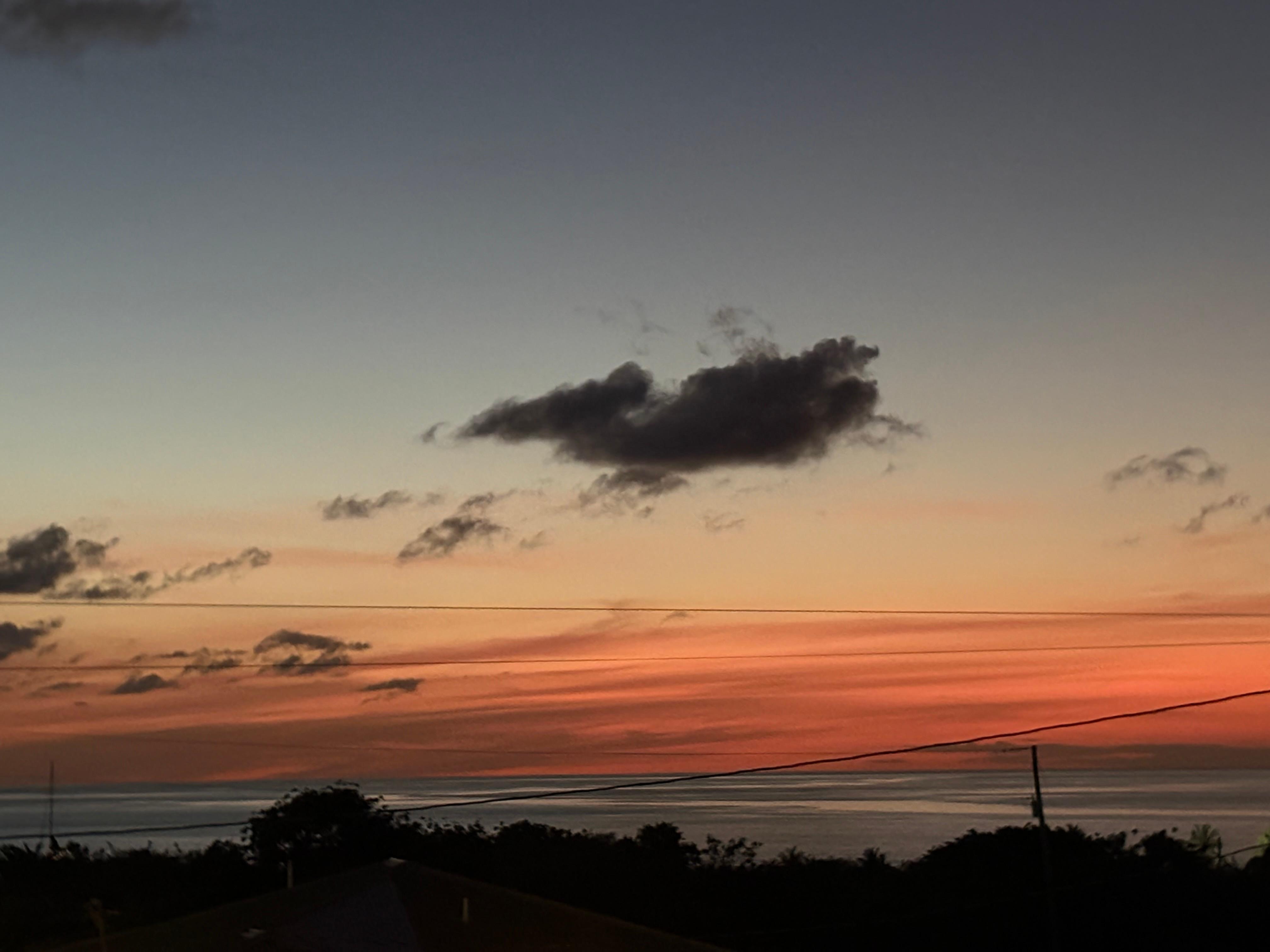 Sunset from back by pool.