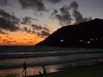 The beach at sunset