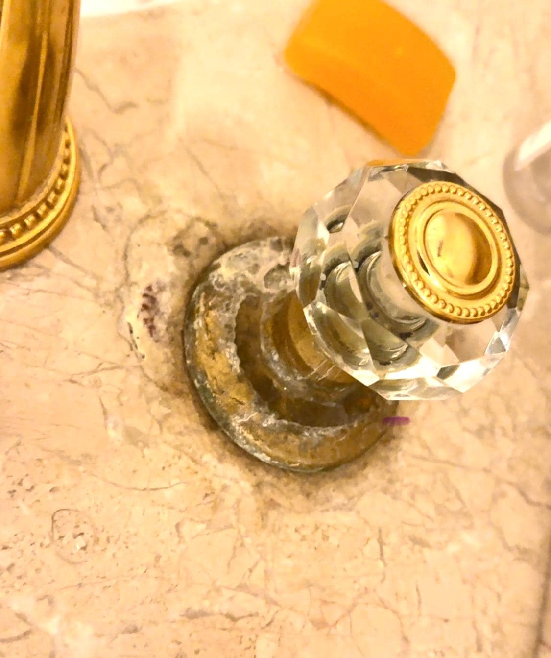 Bathroom tub faucet. 