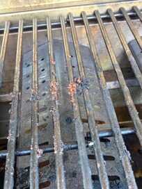 Grill station filthy.