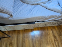 Bed wasn’t even put together properly so cracked my legs on getting out.
