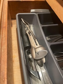 Dust on utensils drawer