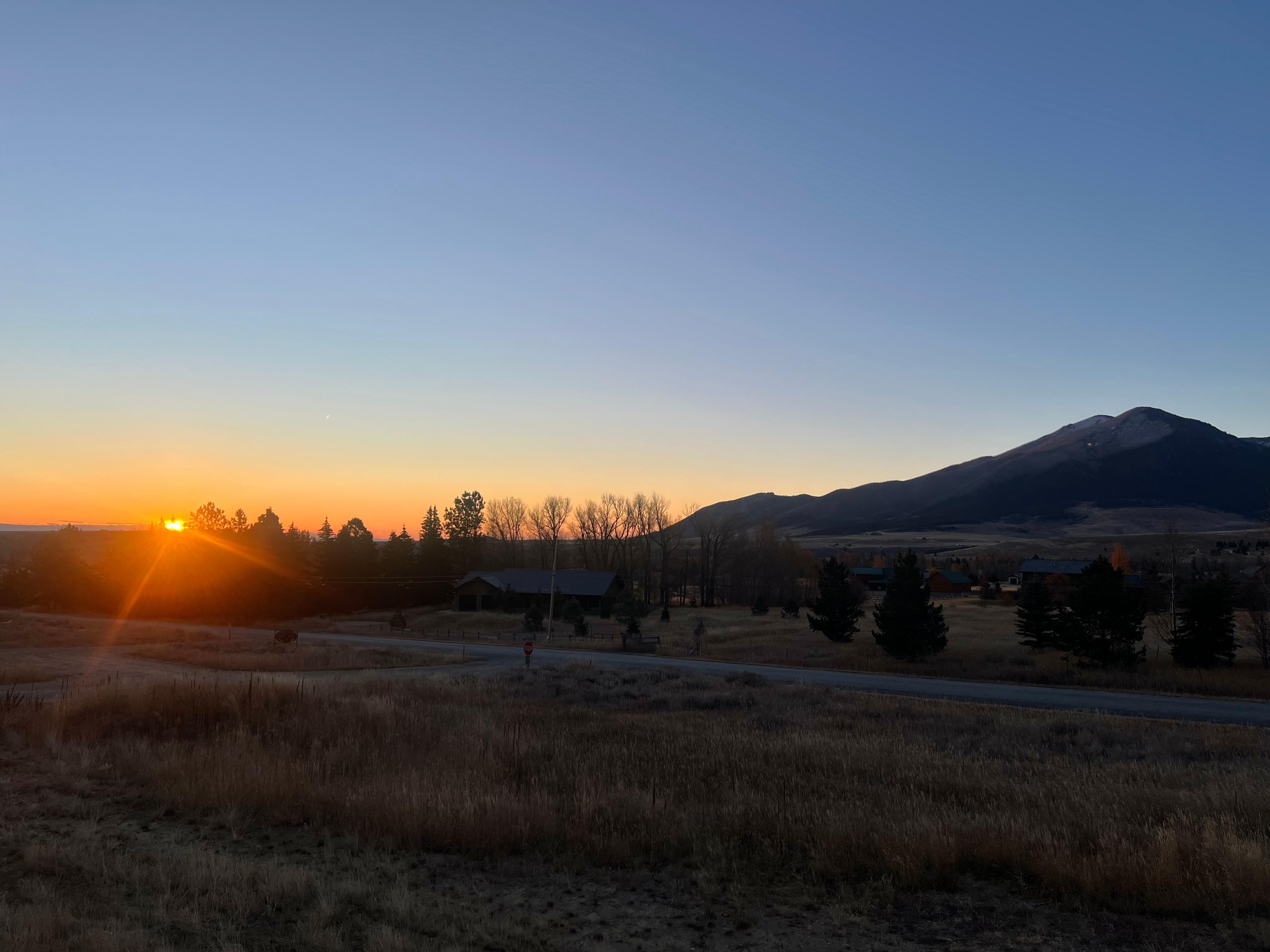 Sunrise from the front porch. 