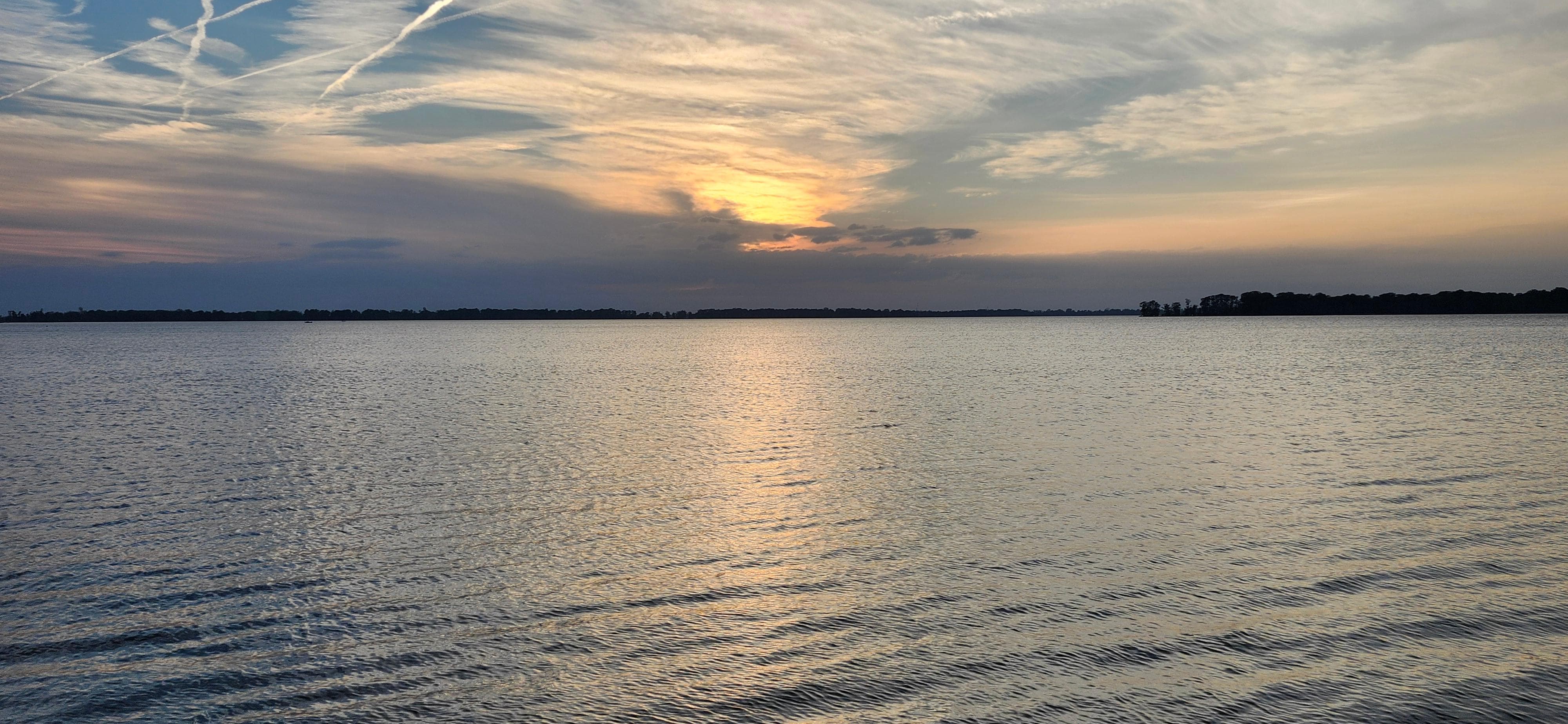 Sunset with rain clouds moving in 