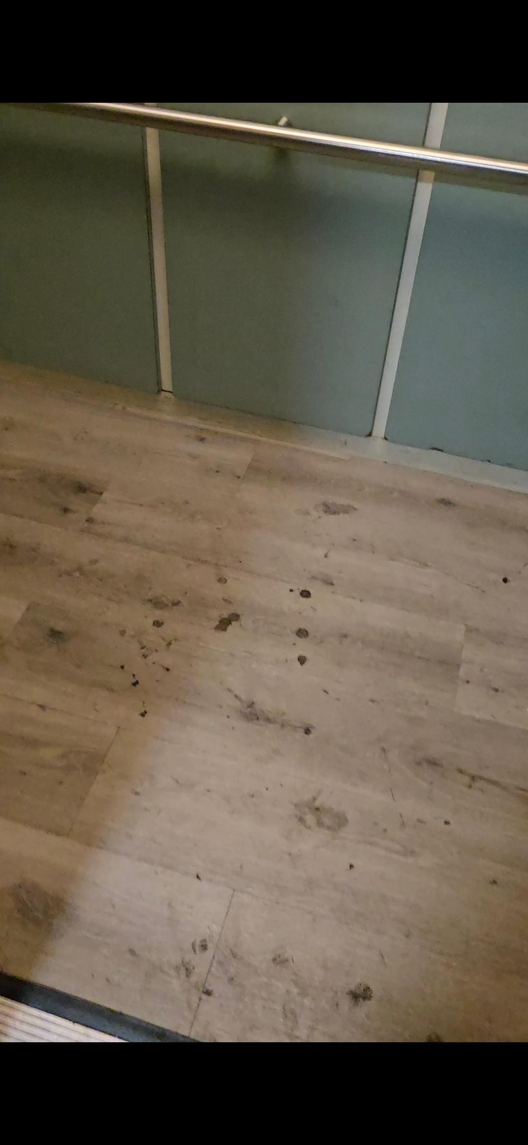 Dirty elevator floor. It was this way for 3 days