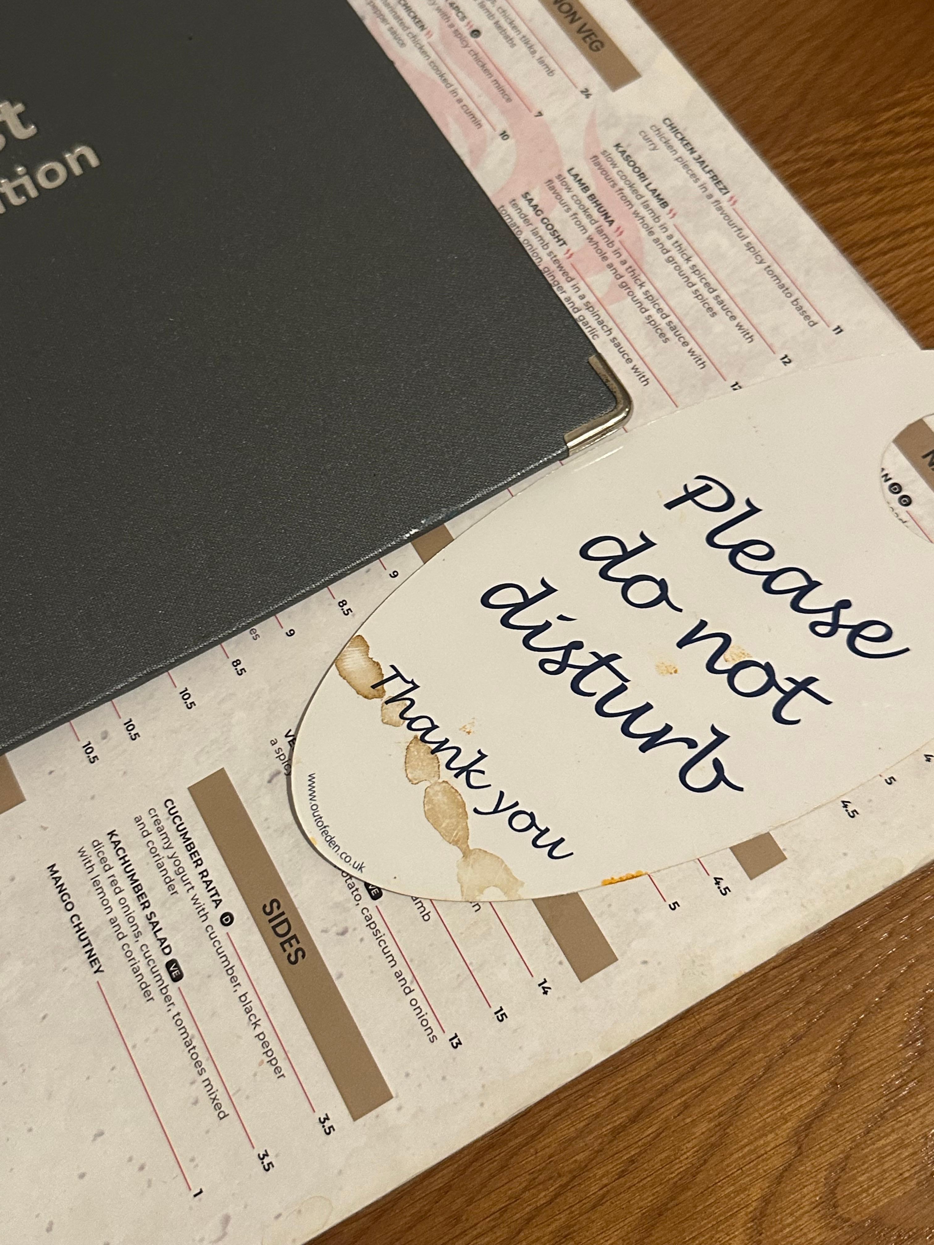 Sticky and stained sign