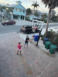 Basketball goal from front deck