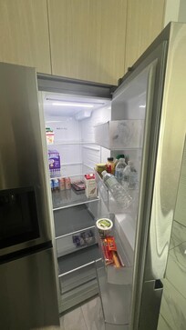 fridge with food from previous guests