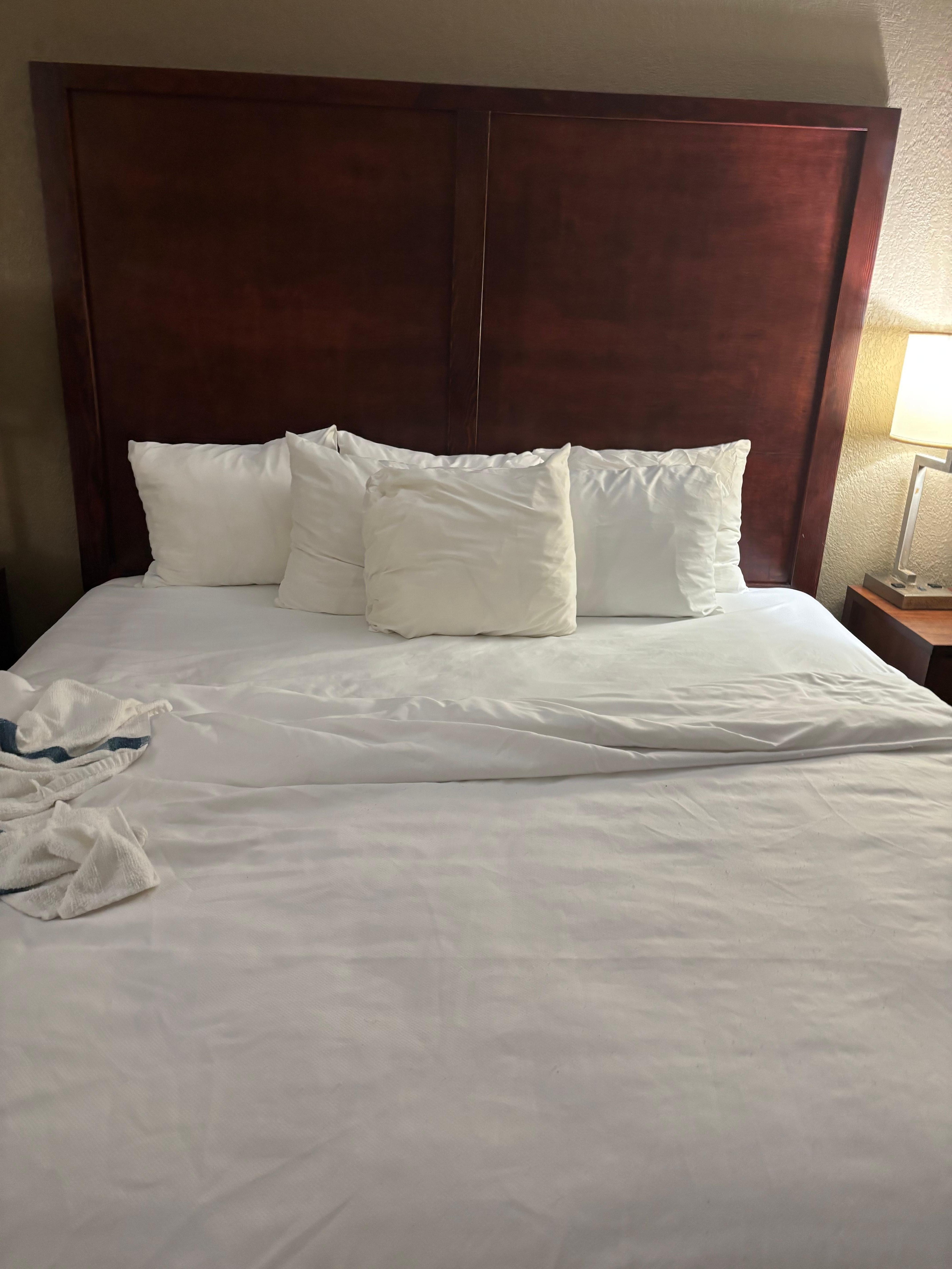 My reservations were for a king size suite with a king size bed. What they gave me was what they had available, which was a suite with a queen size bed. It was insinuated by the front desk that I didn’t know the difference between a king & queen bed!
