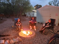 Us enjoying the evening around the fire. Nice chairs!!