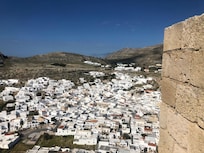 View of the town of Lindos from the Acropolis!