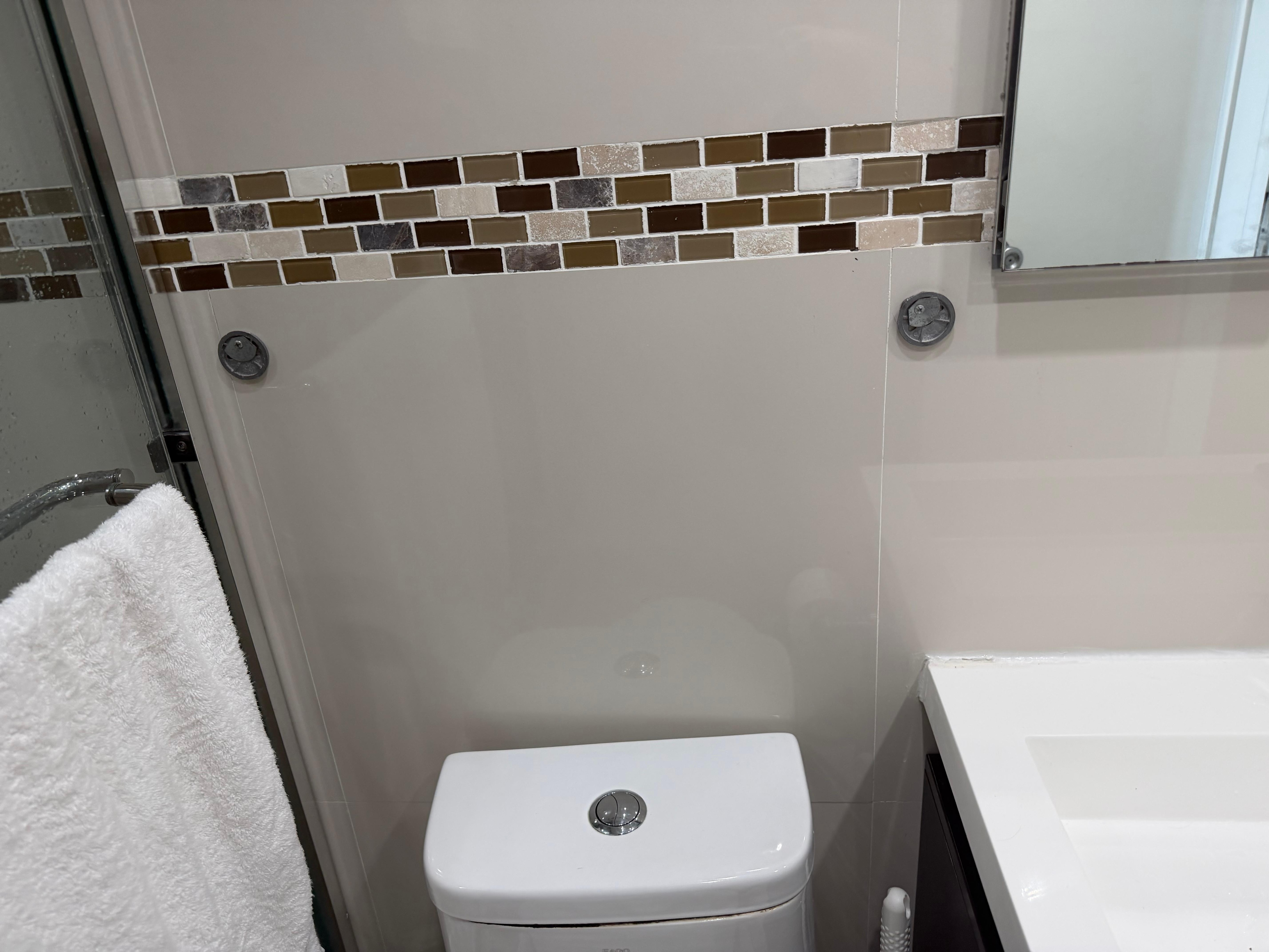 All towel holders were missing or broken 