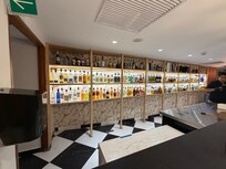Well-stocked martini bar