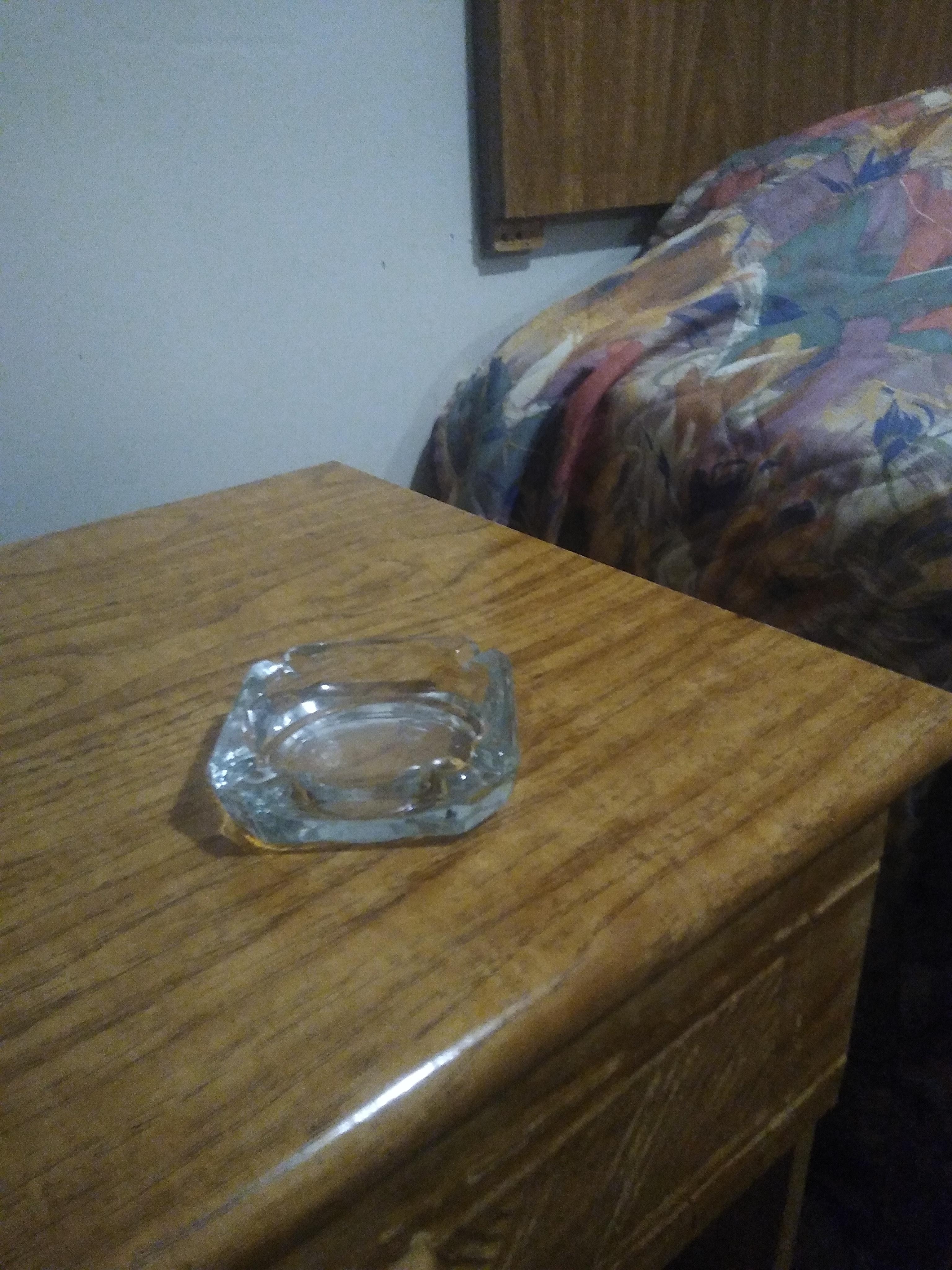 Ash tray on side table