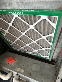 Furnace filter was so full dust we bought new filter