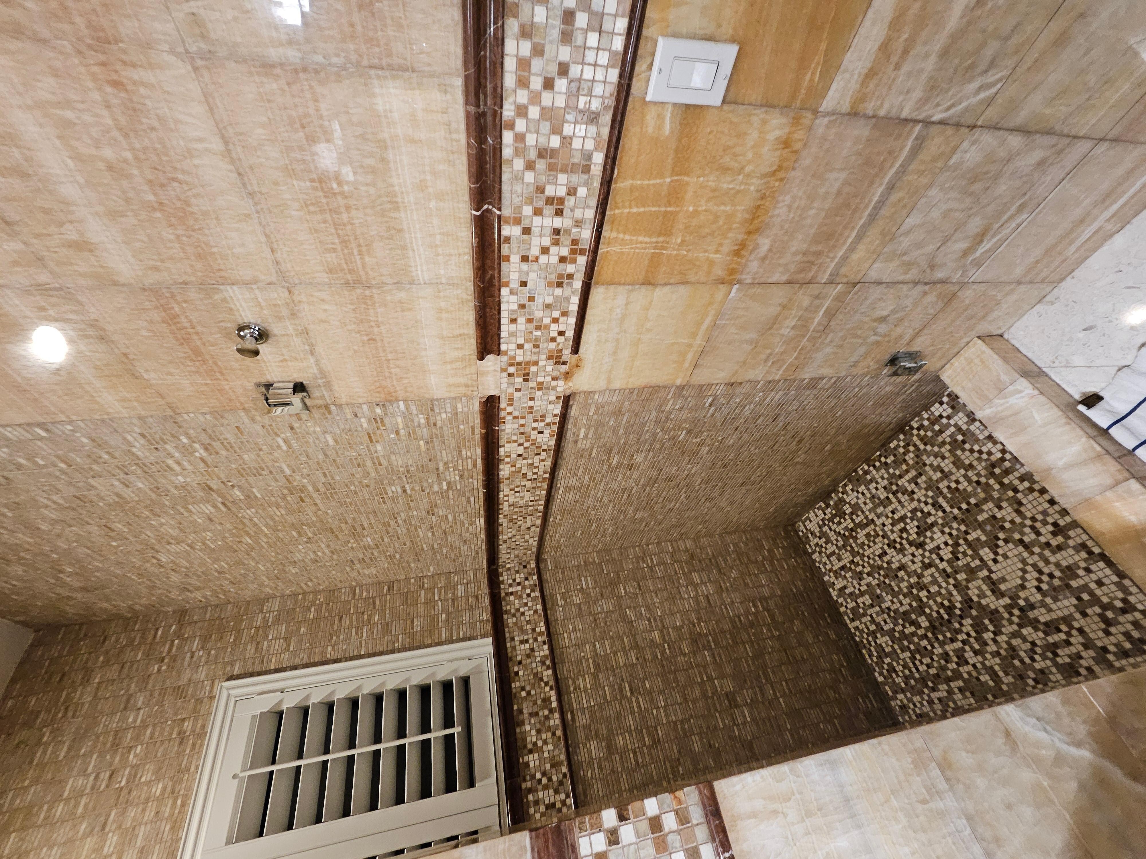 Missing shower door in master.