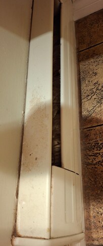 Bathroom baseboard wire out