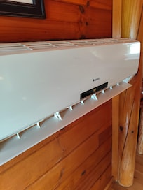The AC unit upstairs that kept freezing and not working so we just turned it off.