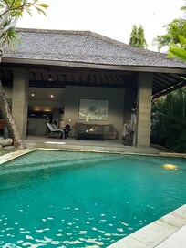 Villa pool and living area