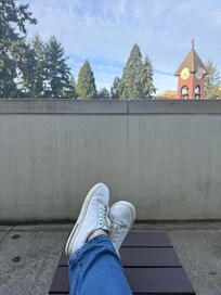 Huge patios overlooking the park