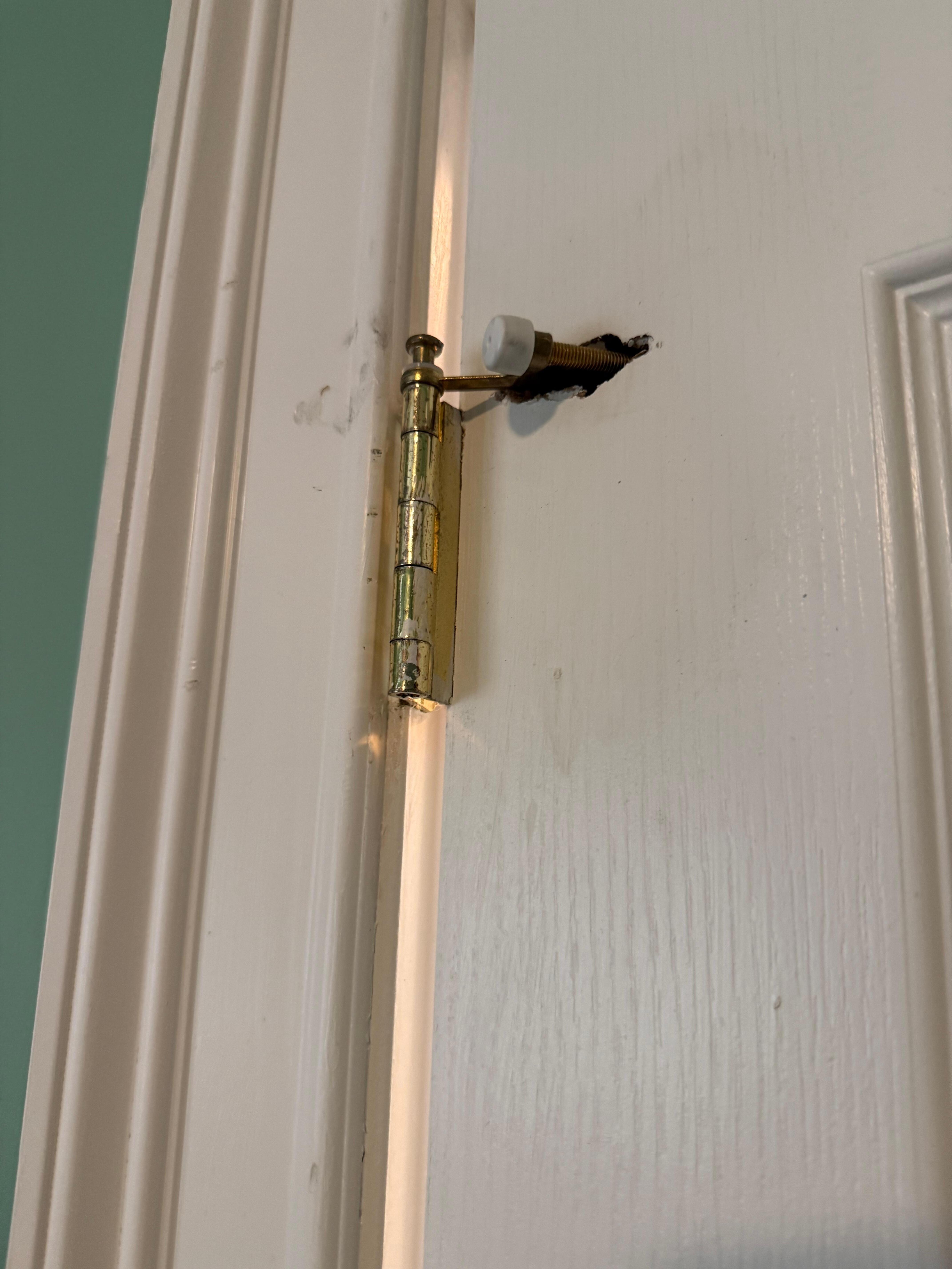 The little safety pieces to prevent holes—we’re making holes. Took pics of everything. I didn’t want blamed. 