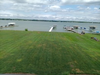 View of lake from master bedroom upstairs