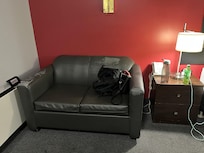 Again worn out and dirty couch