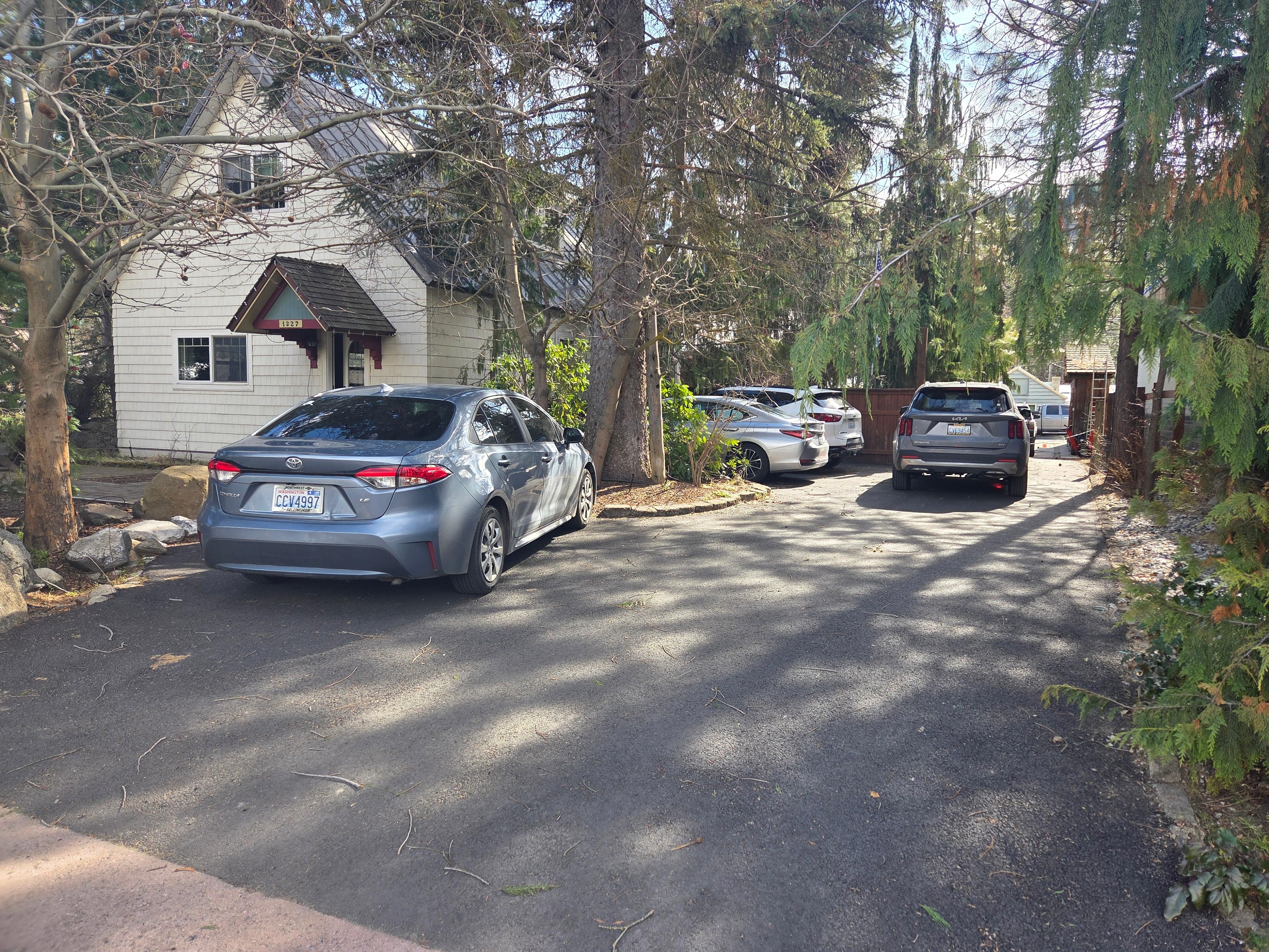 Loads of parking, great front yard and back yard seating. 