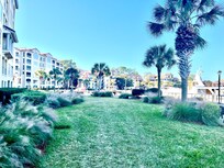 Walking path in the marina and harbor where villa is located
