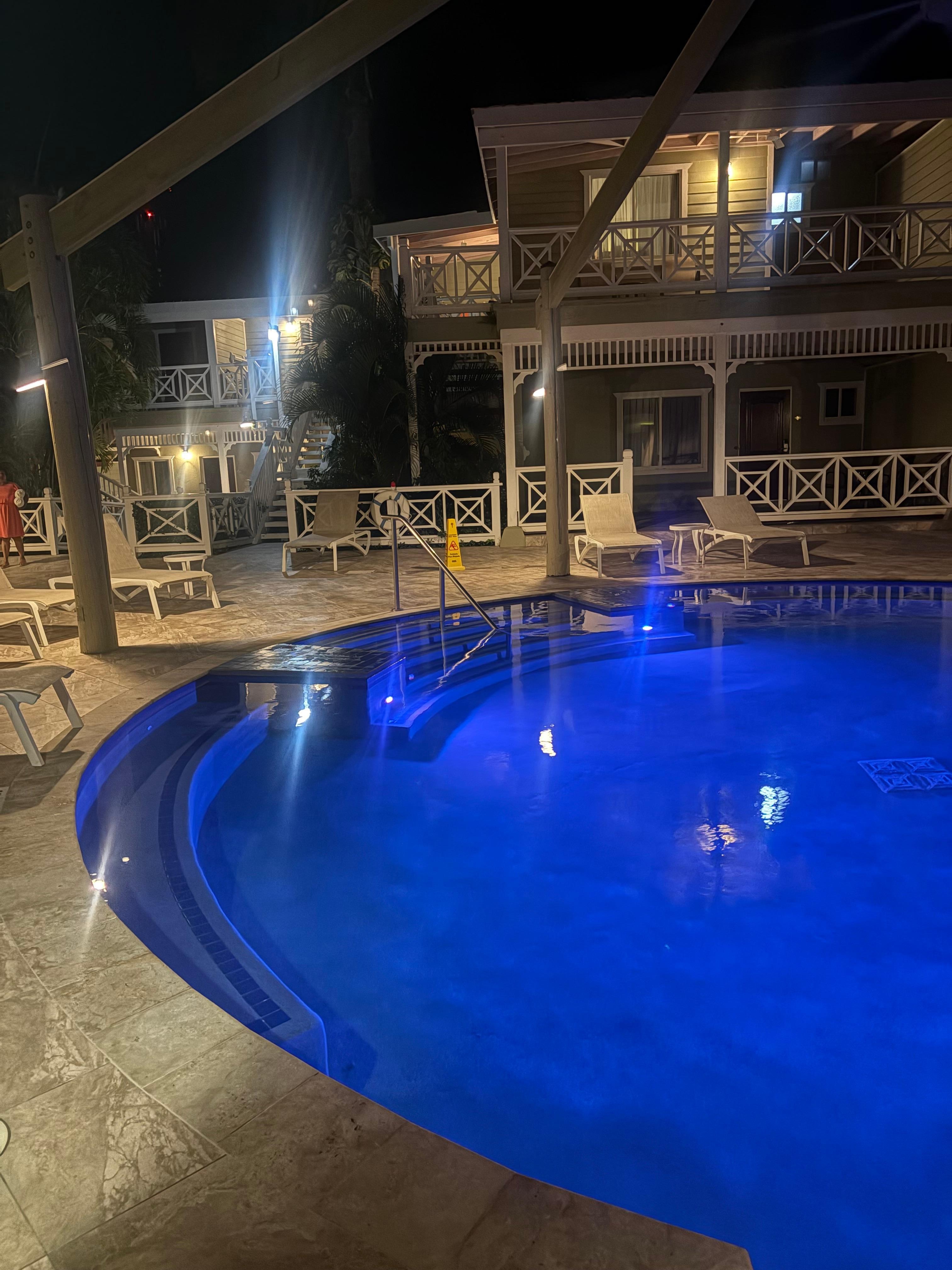 Turtle pool at night
