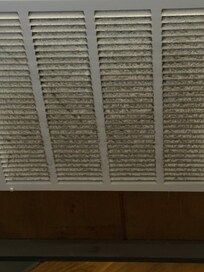 Air vents clogged with dust