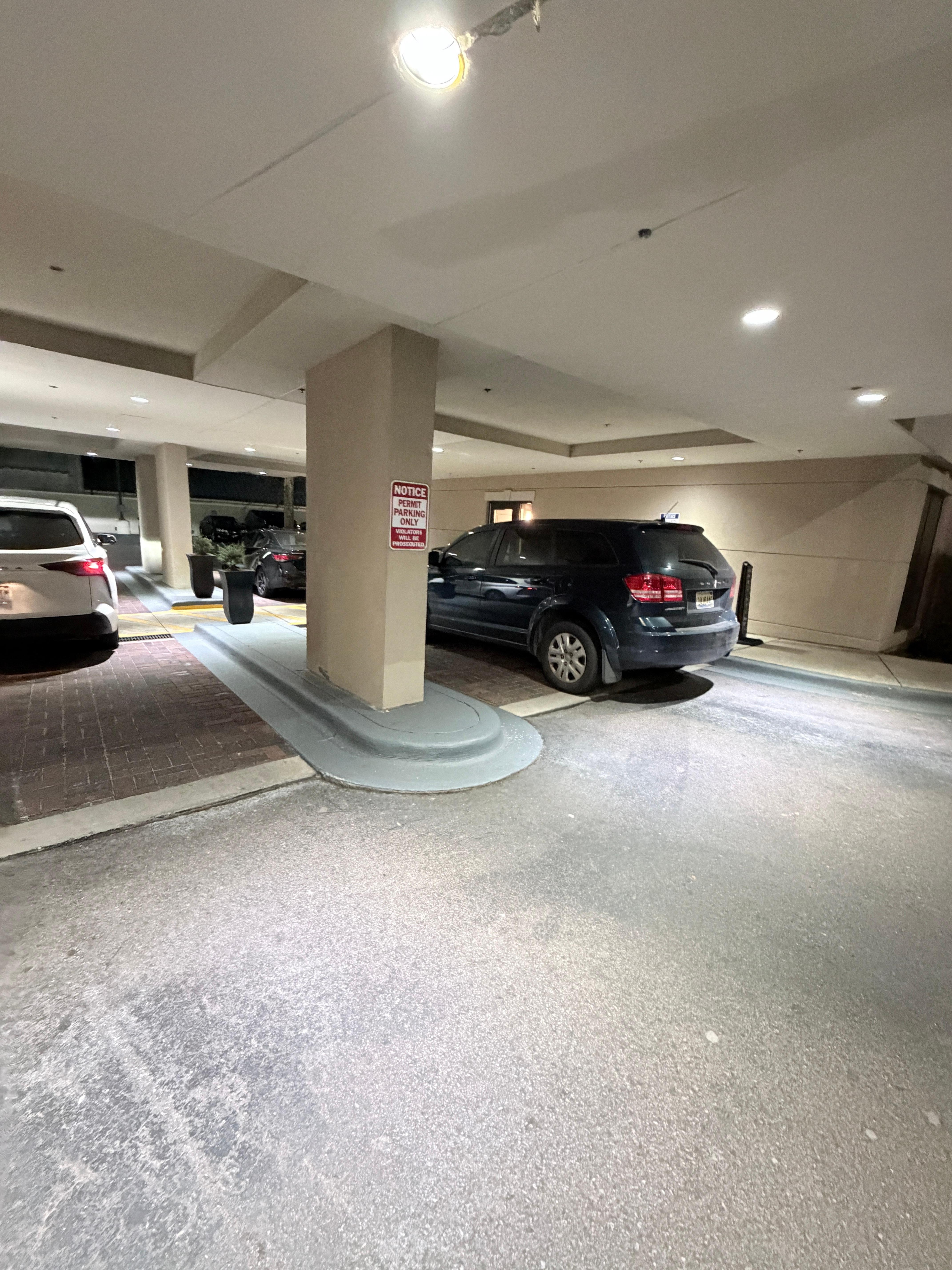 Staff advised guests to park at the entrance of the hotel because there was nowhere else to park. 