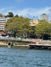 Hotel is right in front of the river but 15 walk to the city centre.