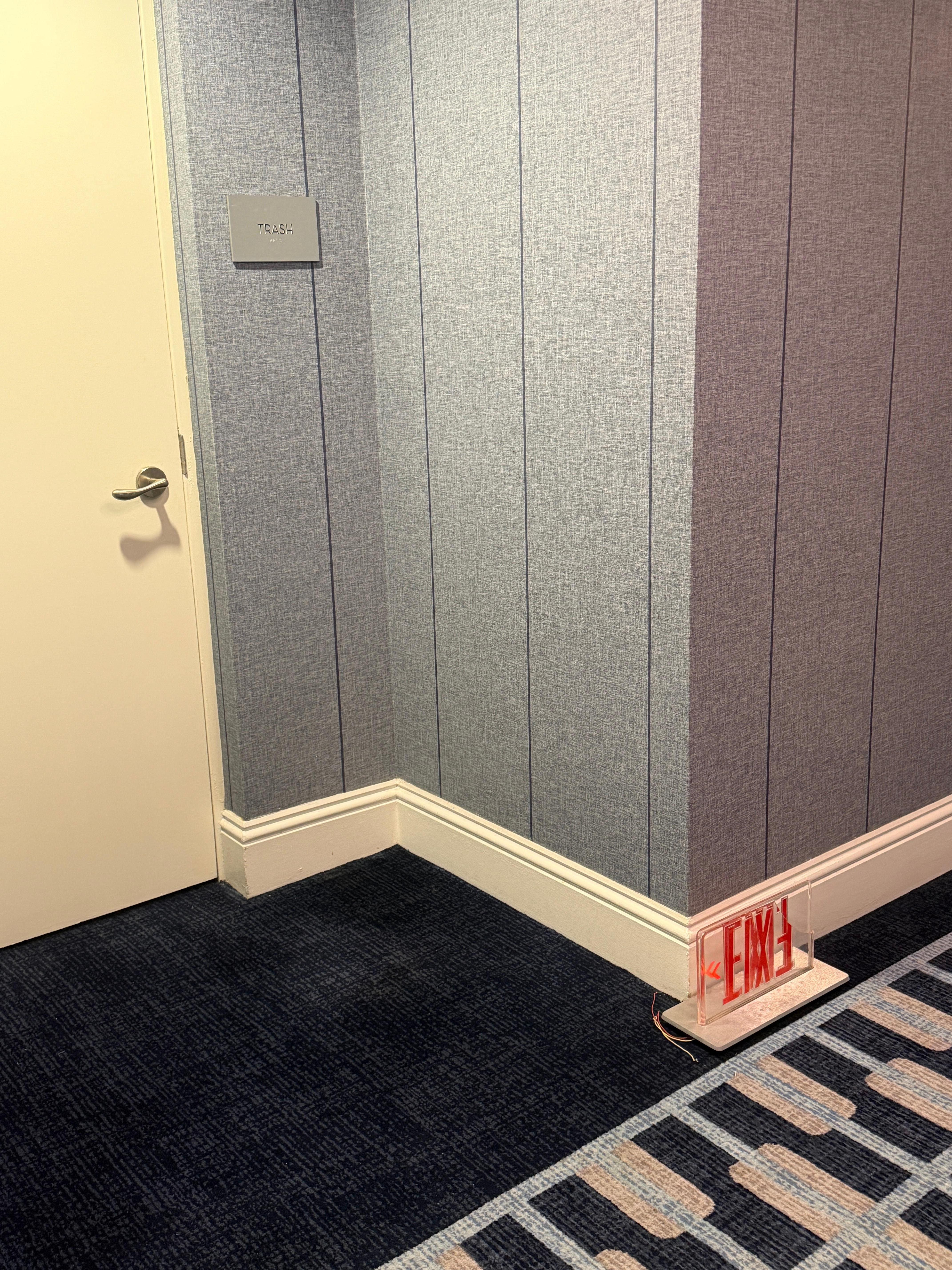 Exit sign on the floor 