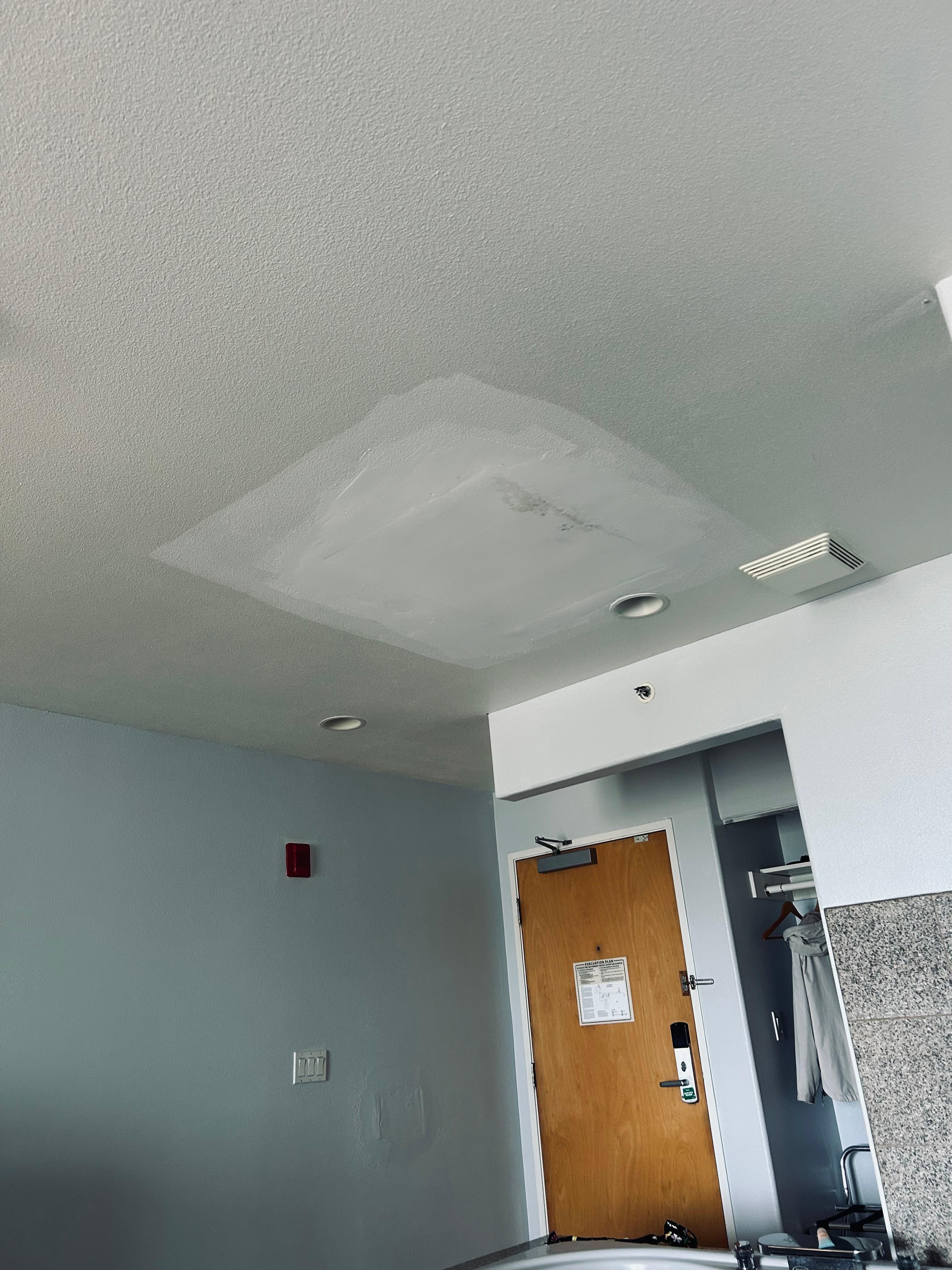 Ceiling patch over the tub appears to be starting to show mold