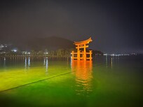 Tori gate view from night boat ride