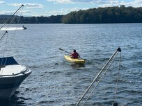 Kayaks are available on the deck