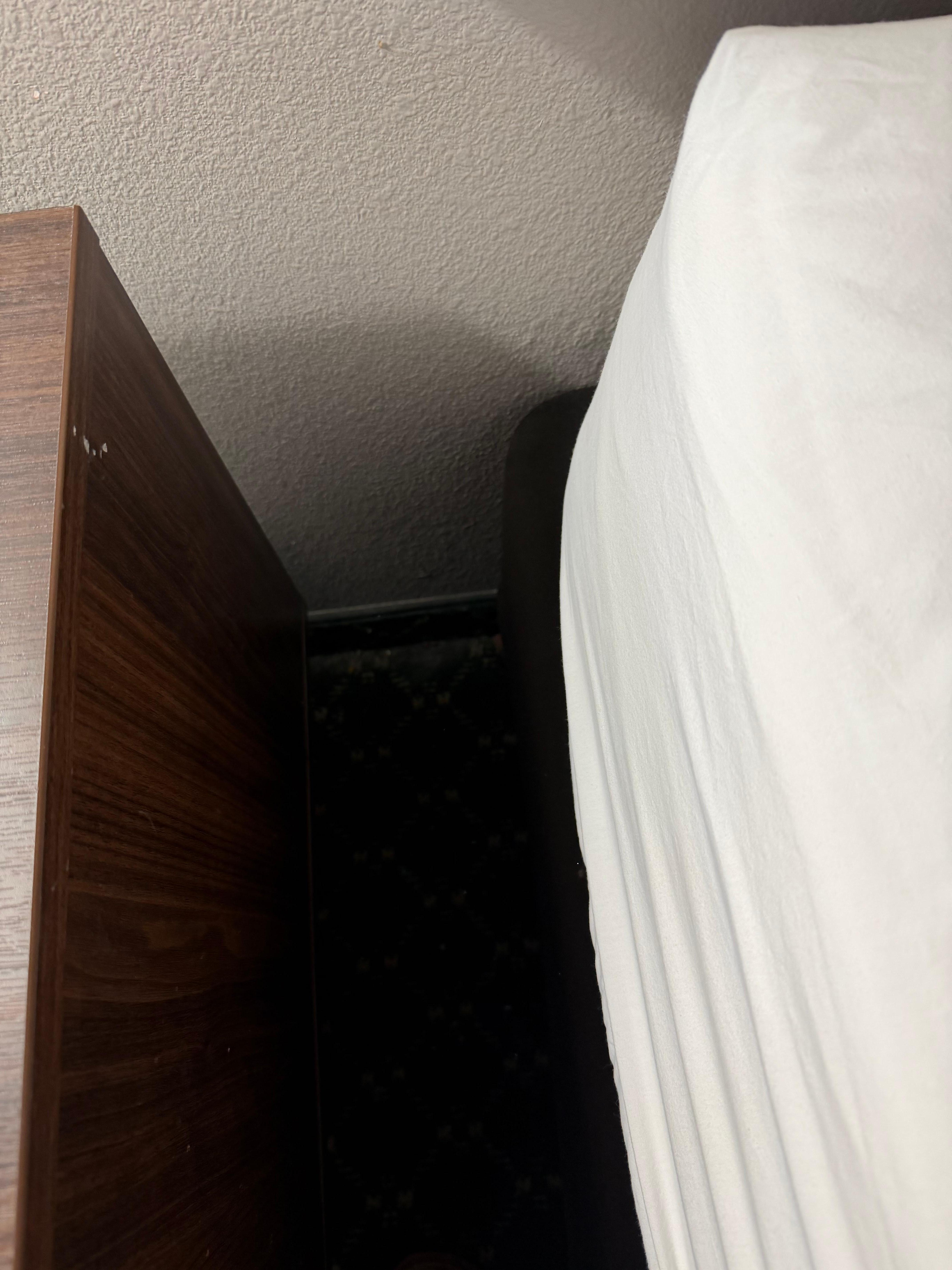 Dust at edge near beds.