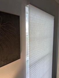 There were numerous shades mounted this was outside the window frame - including in bedrooms. No way to prevent someone from seeing in at night.