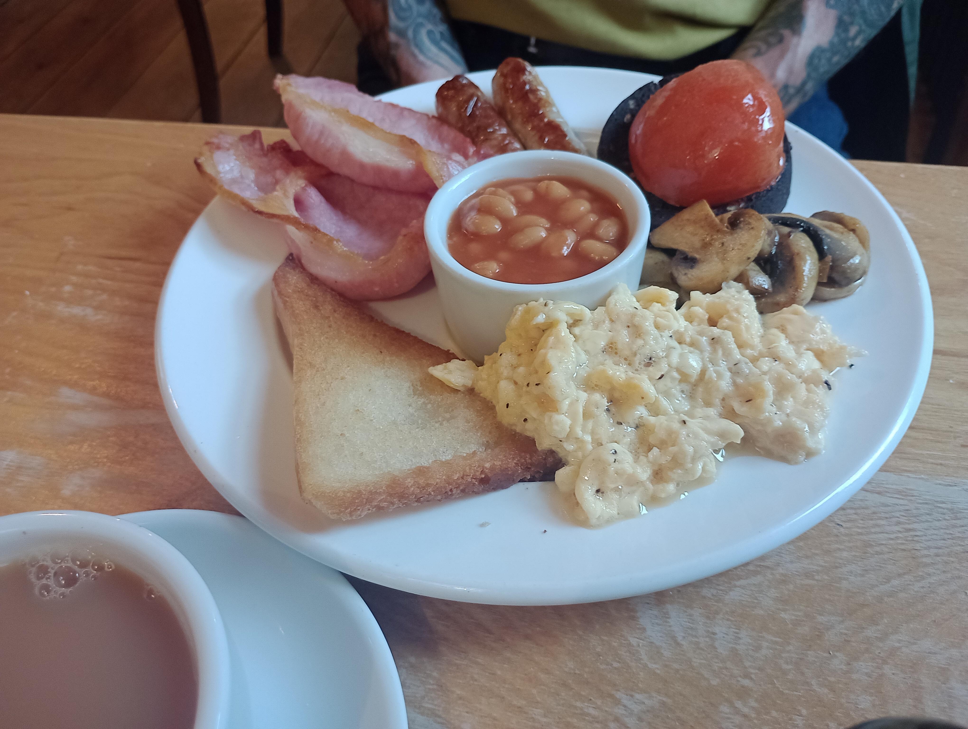 Piping hot and freshly made English breakfast.
