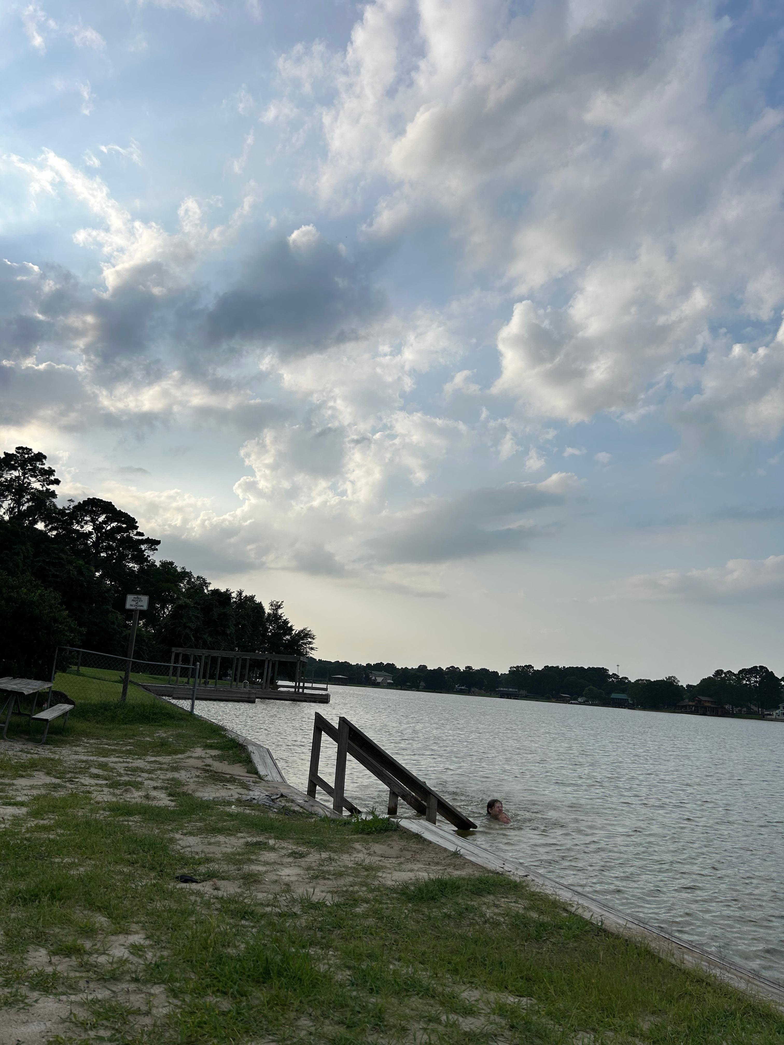 Lake is play area. Photo taken from a picnic table.